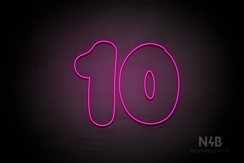 Number "10" (Fabeka font) - LED neon sign