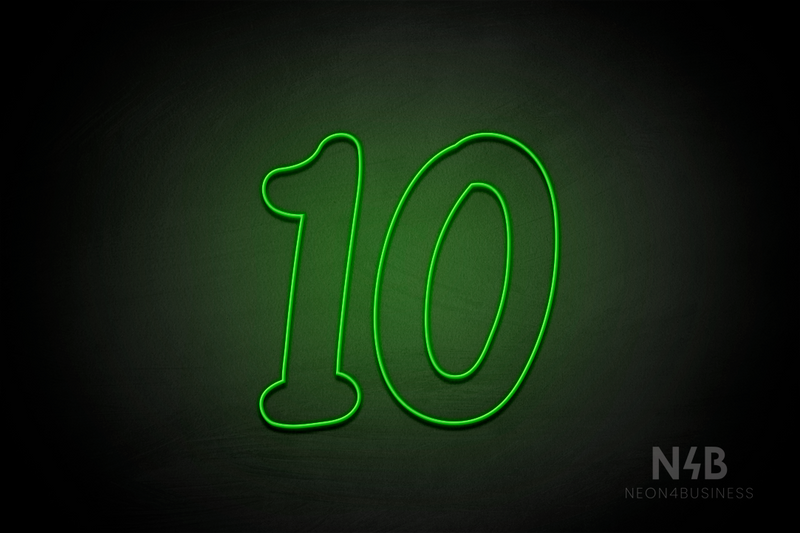 Number "10" (Queen font) - LED neon sign