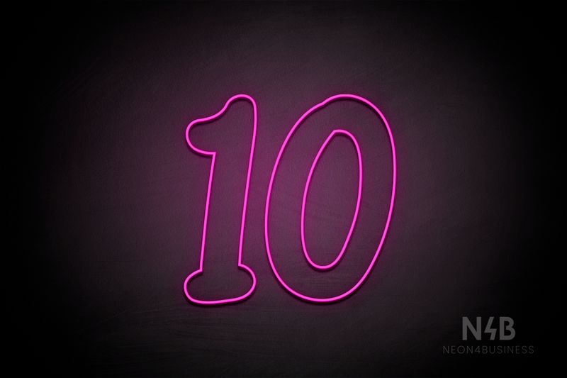 Number "10" (Queen font) - LED neon sign