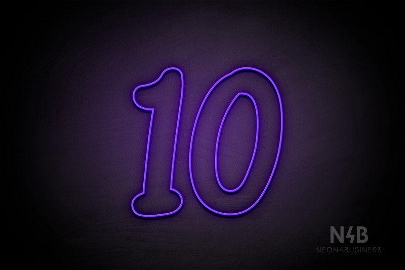 Number "10" (Queen font) - LED neon sign