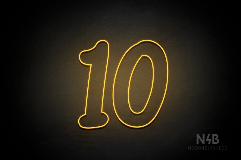Number "10" (Queen font) - LED neon sign