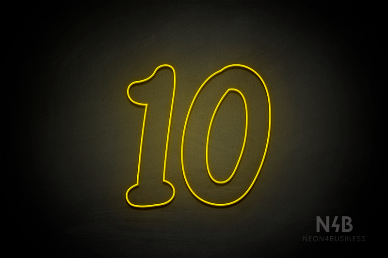 Number "10" (Queen font) - LED neon sign