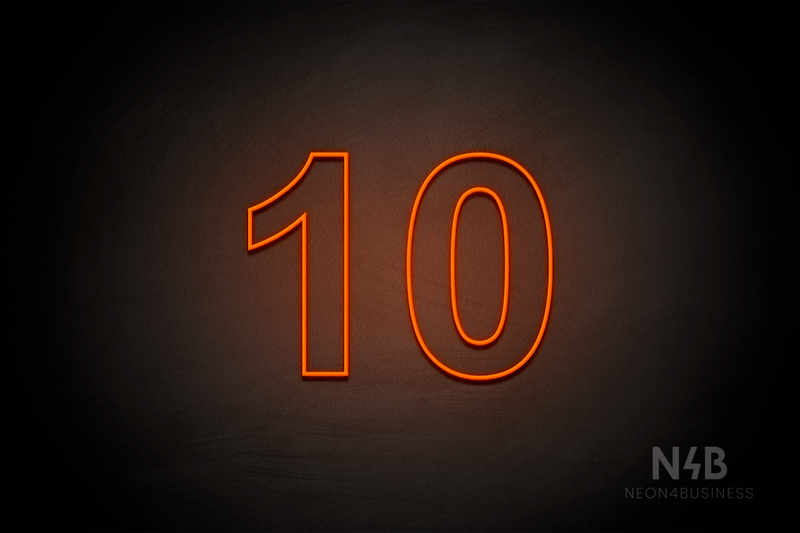 Number "10" (Arial font) - LED neon sign