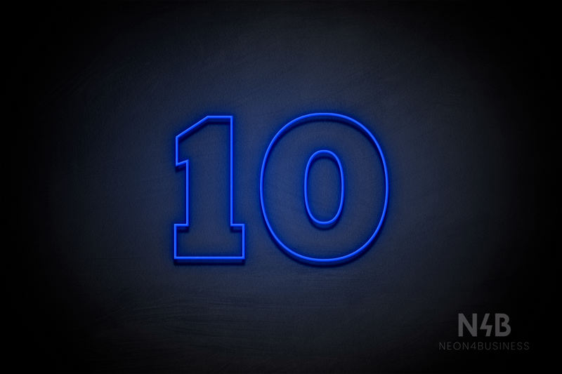 Number "10" (Roletta font) - LED neon sign
