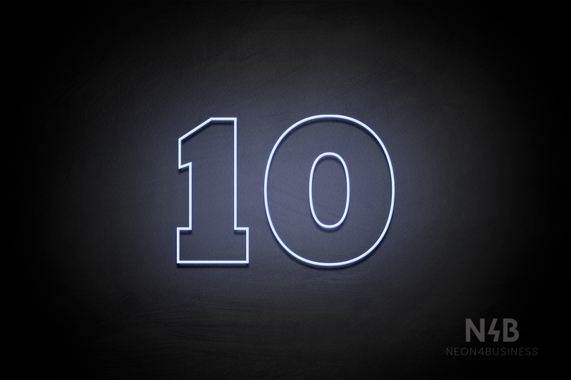 Number "10" (Roletta font) - LED neon sign