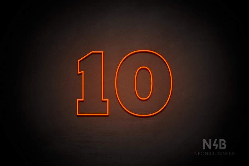 Number "10" (Roletta font) - LED neon sign