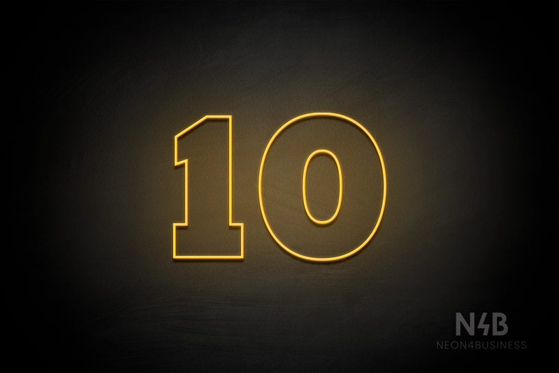 Number "10" (Roletta font) - LED neon sign