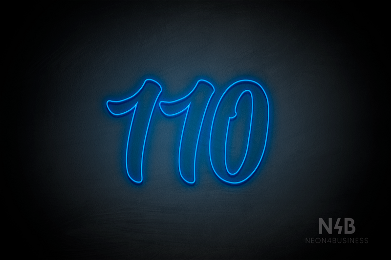 Number "110" (Charming font) - LED neon sign