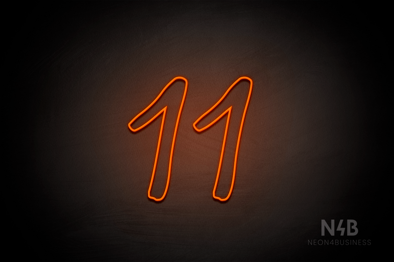 Number "11" (RutmerHand font) - LED neon sign