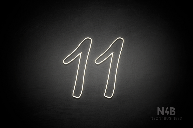 Number "11" (RutmerHand font) - LED neon sign