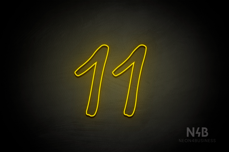 Number "11" (RutmerHand font) - LED neon sign