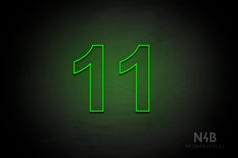 Number "11" (Arial font) - LED neon sign