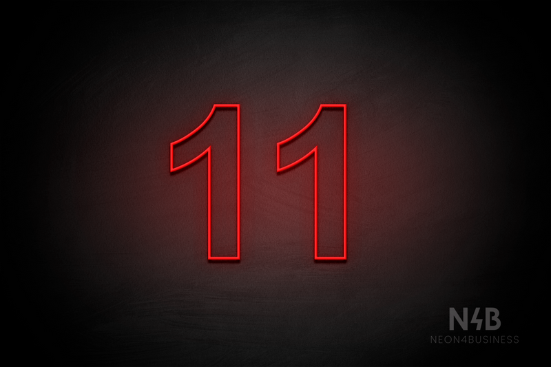 Number "11" (Arial font) - LED neon sign