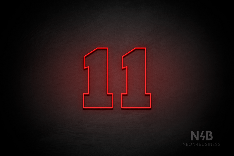 Number "11" (Roletta font) - LED neon sign