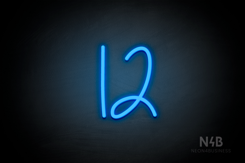 Number "12" (Borcelle font) - LED neon sign
