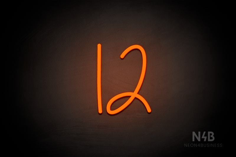 Number "12" (Borcelle font) - LED neon sign