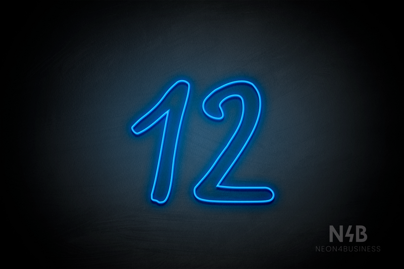 Number "12" (RutmerHand font) - LED neon sign