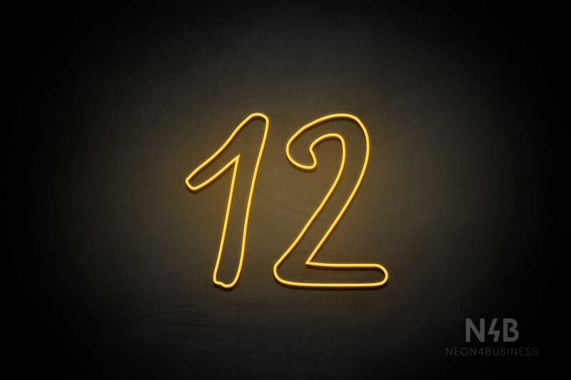 Number "12" (RutmerHand font) - LED neon sign
