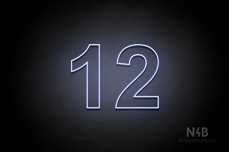 Number "12" (Arial font) - LED neon sign