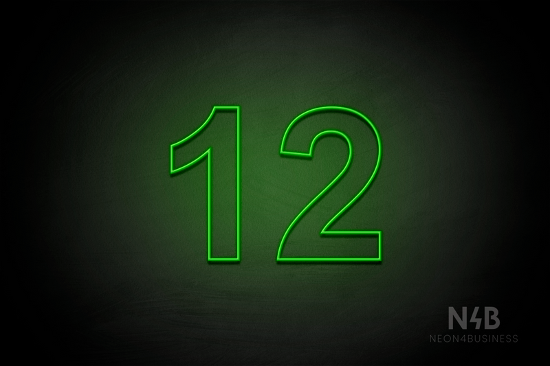 Number "12" (Arial font) - LED neon sign