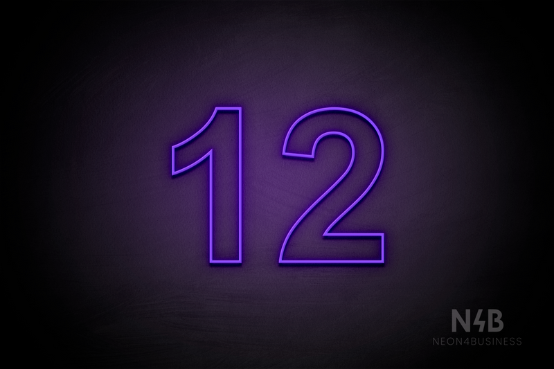 Number "12" (Arial font) - LED neon sign