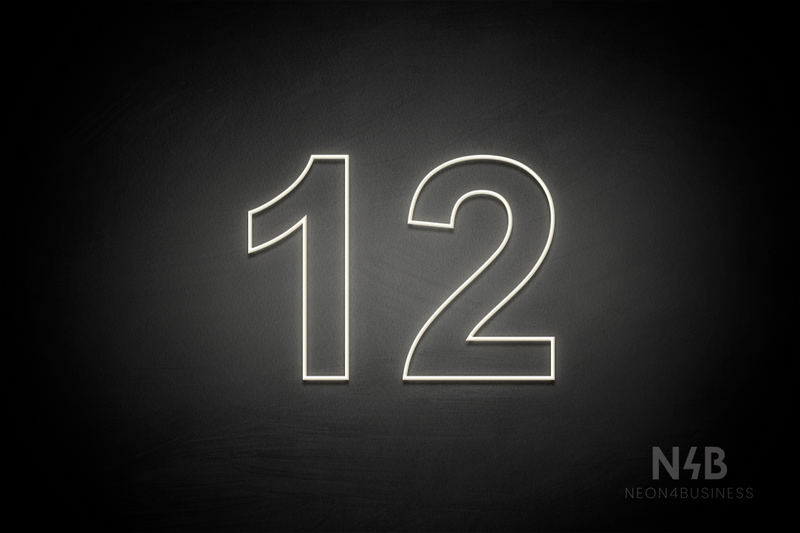 Number "12" (Arial font) - LED neon sign