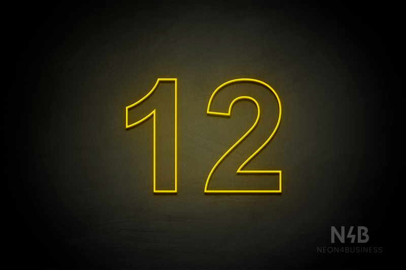 Number "12" (Arial font) - LED neon sign