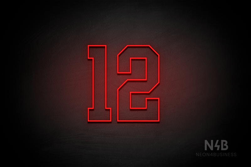 Number "12" (Details font) - LED neon sign