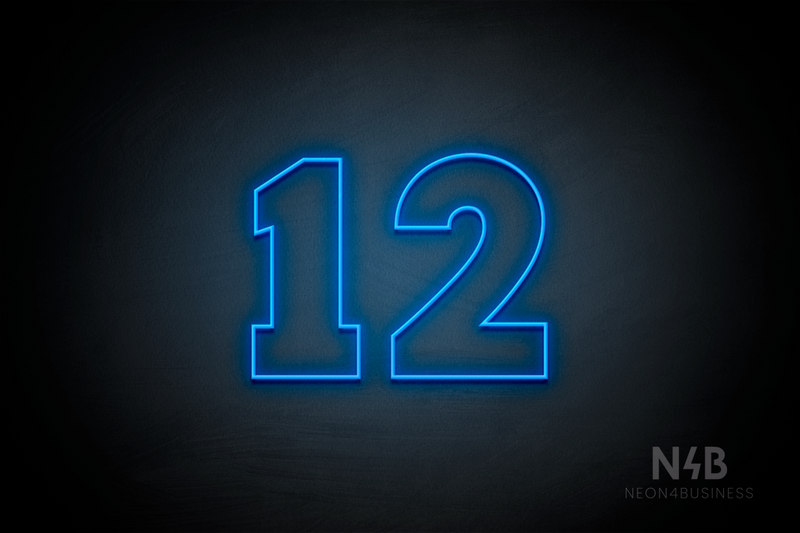 Number "12" (Roletta font) - LED neon sign