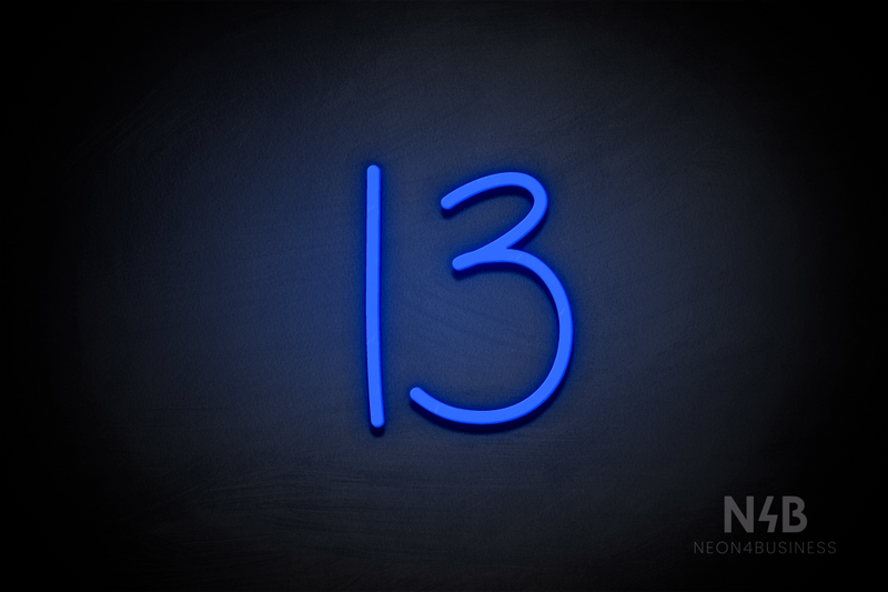 Number "13" (Borcelle font) - LED neon sign