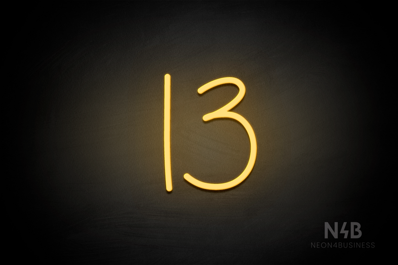 Number "13" (Borcelle font) - LED neon sign