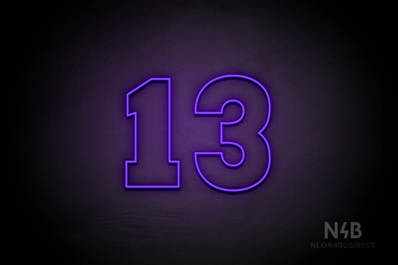 Number "13" (Roletta font) - LED neon sign