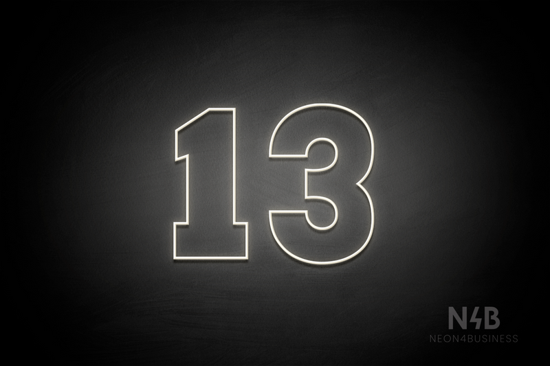 Number "13" (Roletta font) - LED neon sign