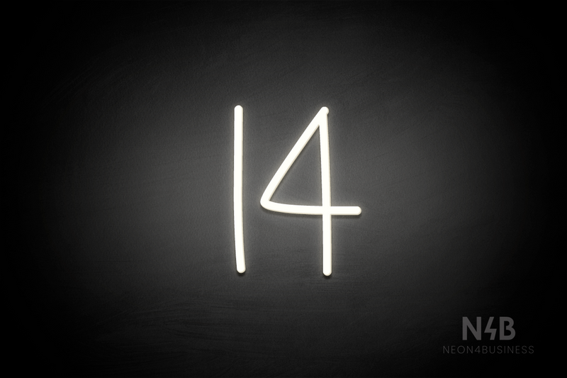 Number "14" (Borcelle font) - LED neon sign