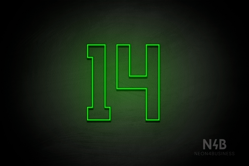 Number "14" (Details font) - LED neon sign