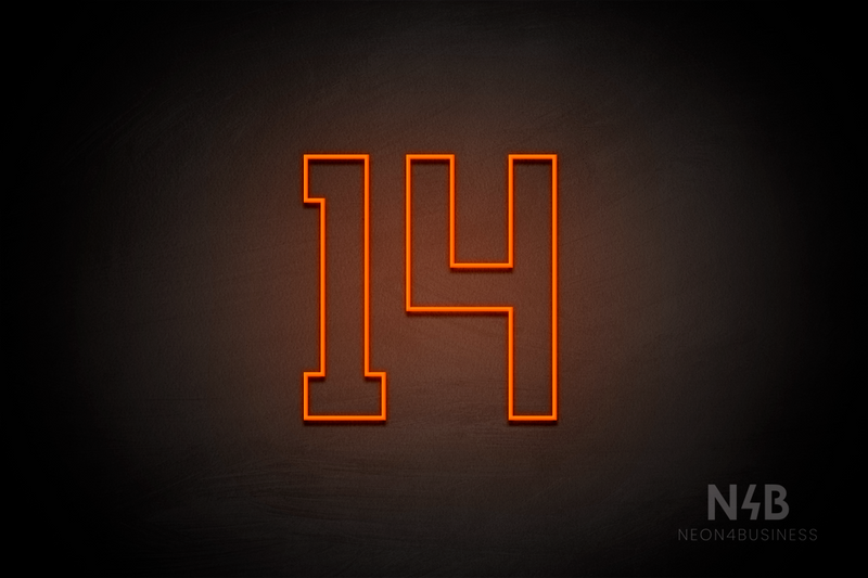 Number "14" (Details font) - LED neon sign