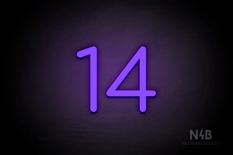 Number "14" (Cooper font) - LED neon sign