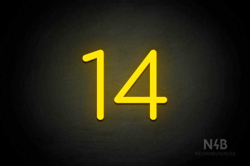 Number "14" (Cooper font) - LED neon sign