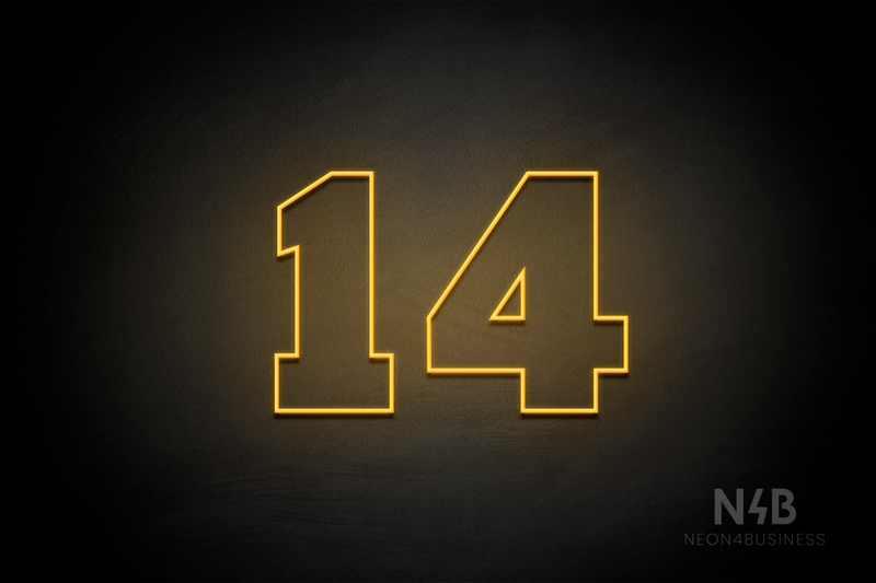 Number "14" (Roletta font) - LED neon sign