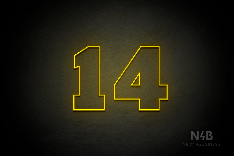 Number "14" (Roletta font) - LED neon sign