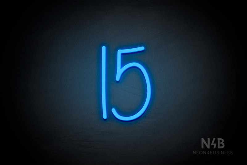 Number "15" (Borcelle font) - LED neon sign