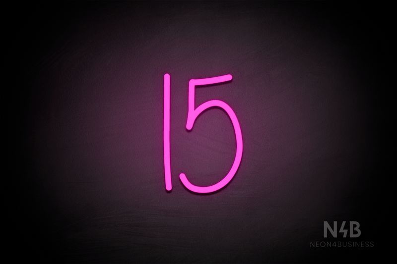 Number "15" (Borcelle font) - LED neon sign