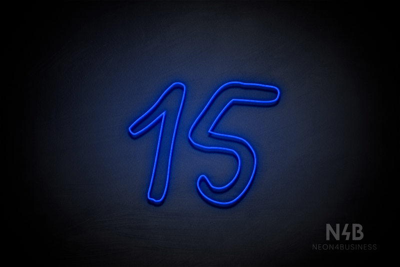 Number "15" (Relax Regular font) - LED neon sign