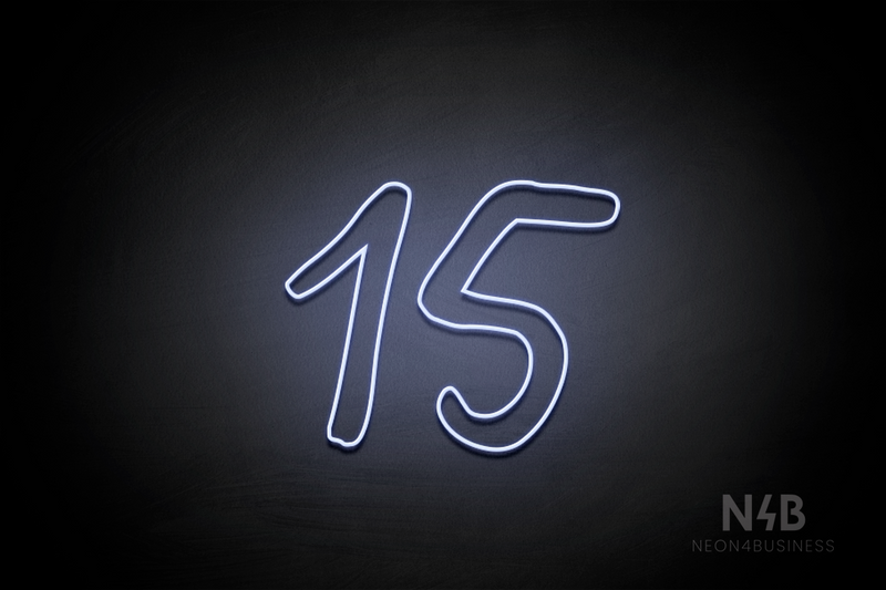 Number "15" (Relax Regular font) - LED neon sign