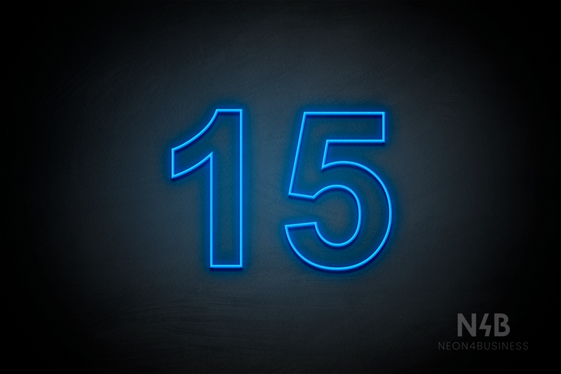 Number "15" (Arial font) - LED neon sign