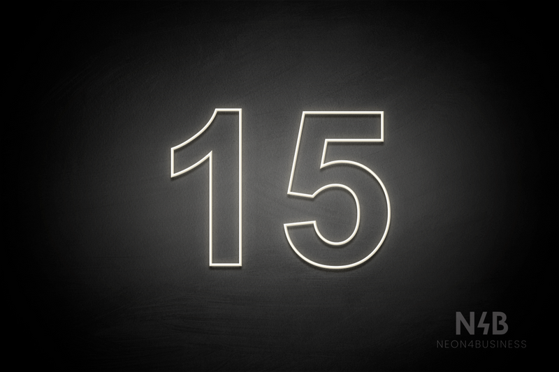 Number "15" (Arial font) - LED neon sign