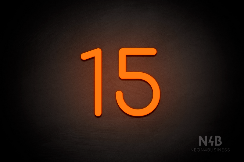 Number "15" (Cooper font) - LED neon sign