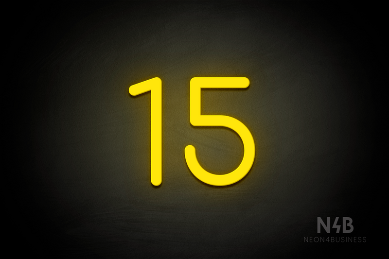 Number "15" (Cooper font) - LED neon sign