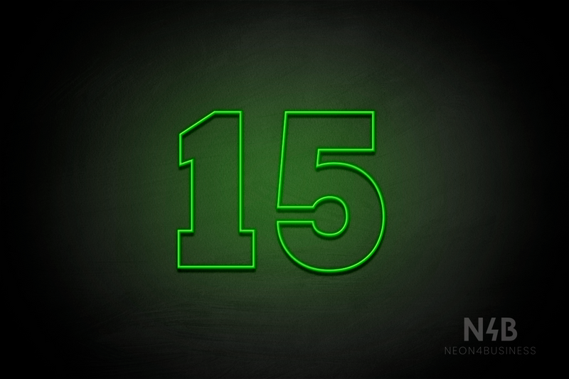 Number "15" (Roletta font) - LED neon sign