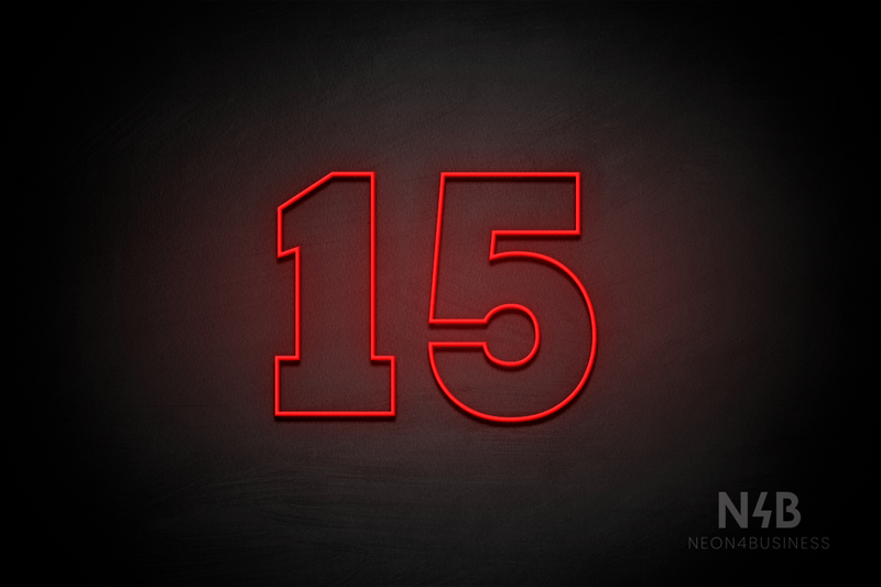 Number "15" (Roletta font) - LED neon sign